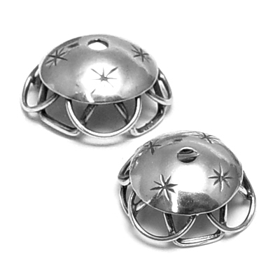 Rivets and Findings Sterling Caps for Barb's Wire Framed Beads project, Set of 2